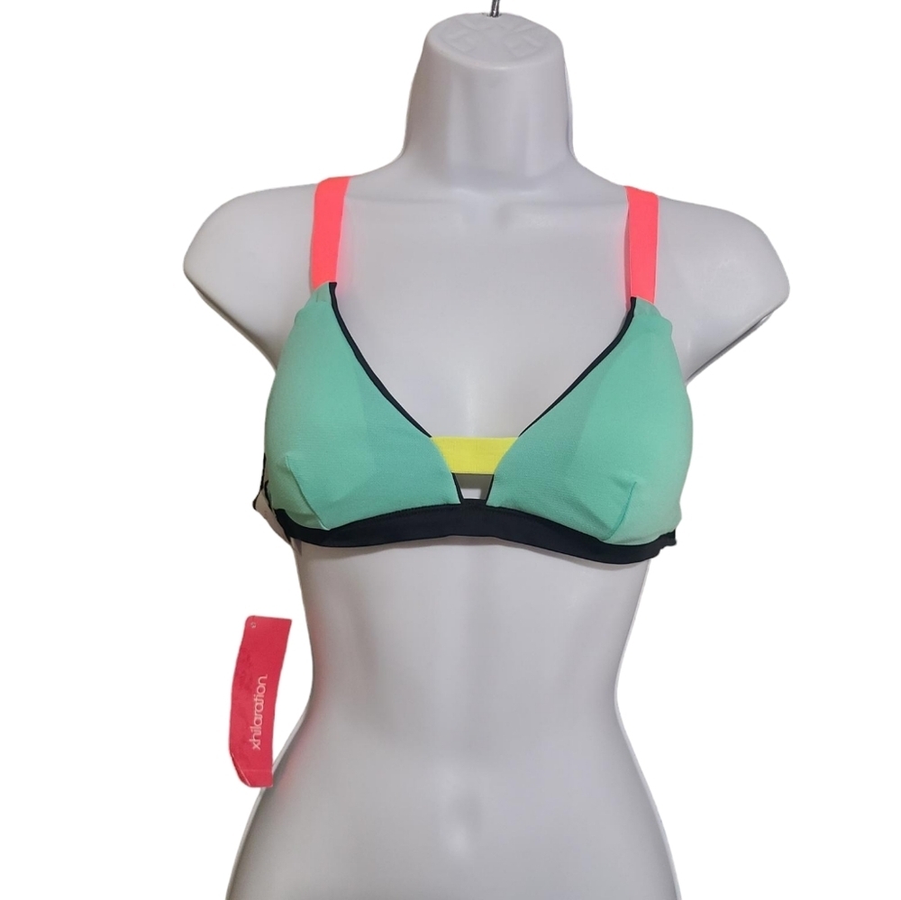 XHILARATION Colorblock bandaid swim top S